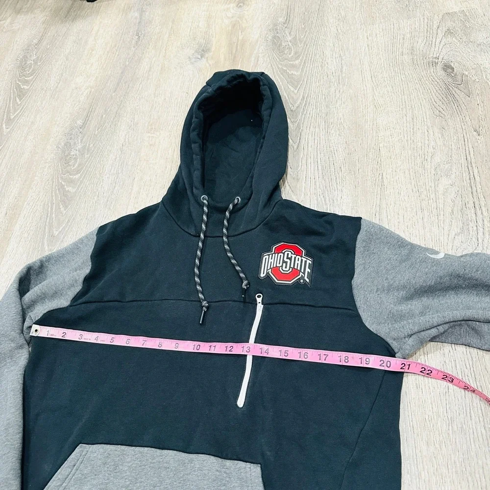 Nike Ohio‎ State Buckeyes Mens Large Hoodie Black Grey Colorblock Pullover L
